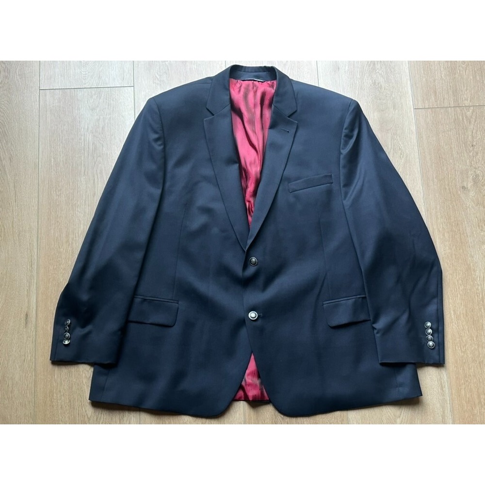Patrick James Wool Classic Navy Sport Coat Blazer 45R‎ Buttons Aut Vincere Mori